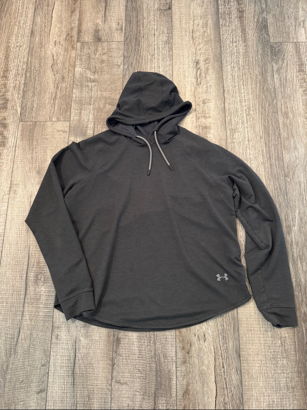 Under Armour Womens Cut Out Dark Grey Hooded Performance Pullover